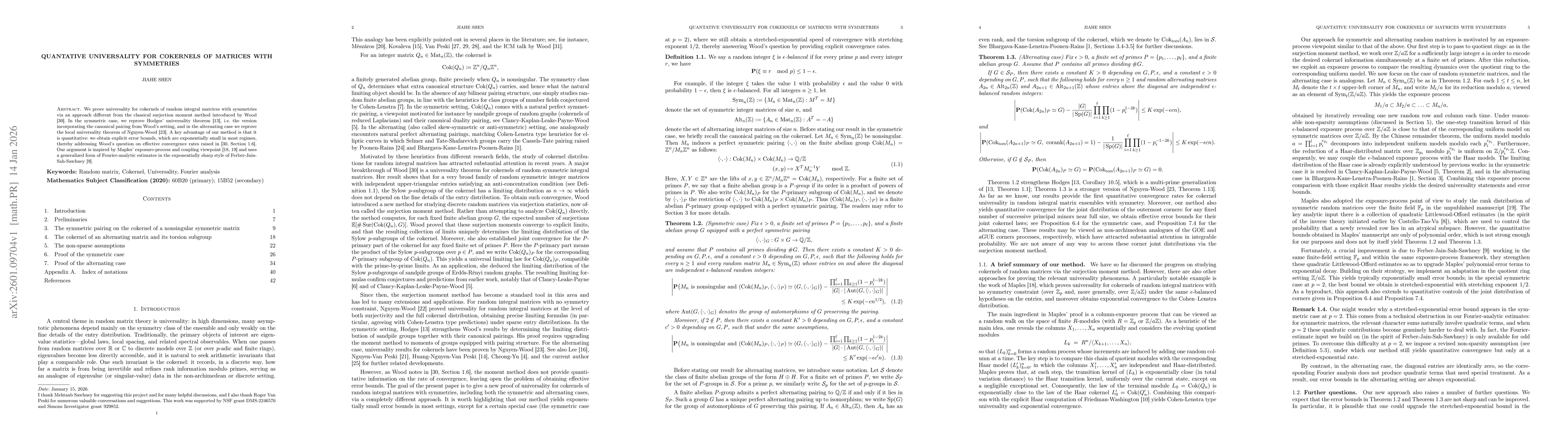 Thumbnail for Quantative universality for cokernels of matrices with symmetries