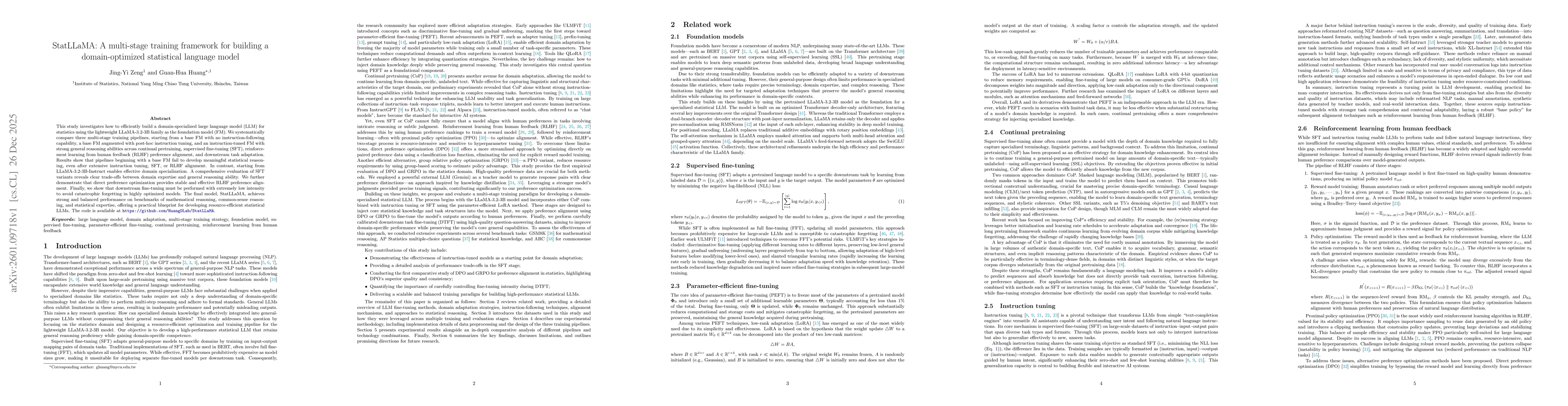 Thumbnail for StatLLaMA: A multi-stage training framework for building a domain-optimized statistical language model