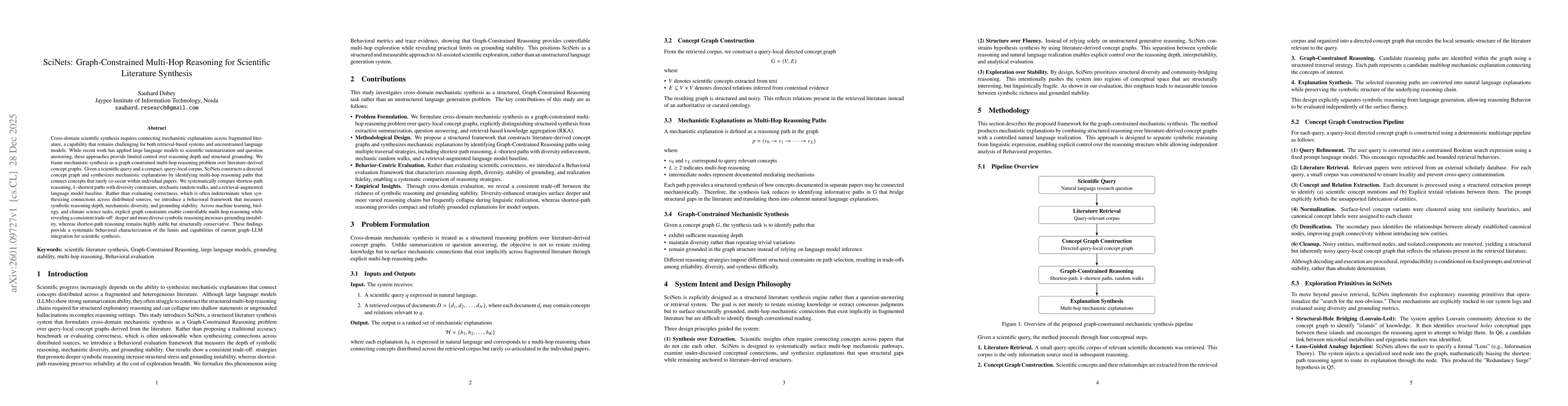 Thumbnail for SciNets: Graph-Constrained Multi-Hop Reasoning for Scientific Literature Synthesis