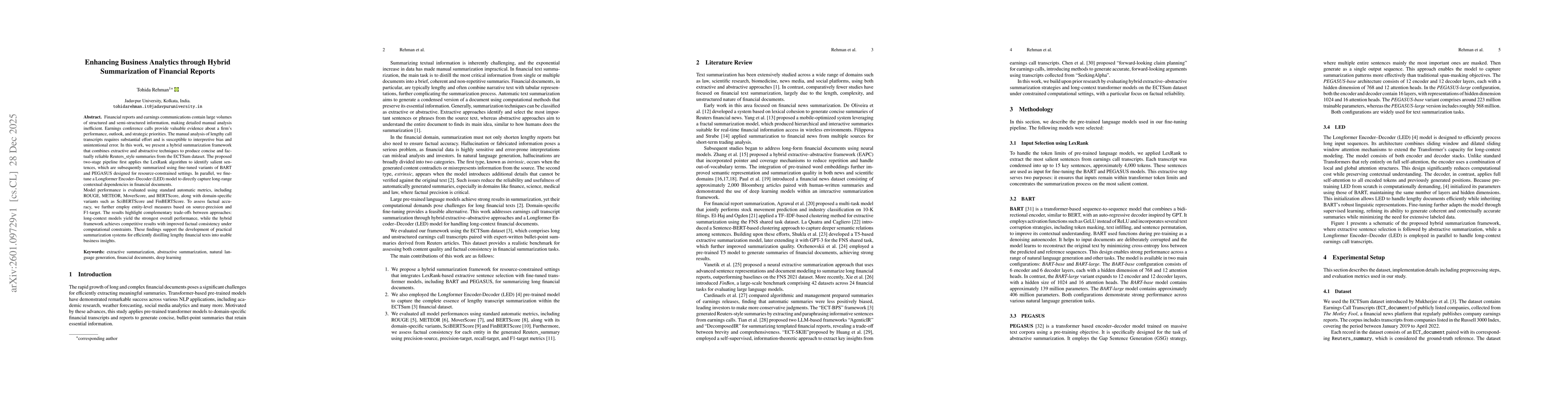 Thumbnail for Enhancing Business Analytics through Hybrid Summarization of Financial Reports