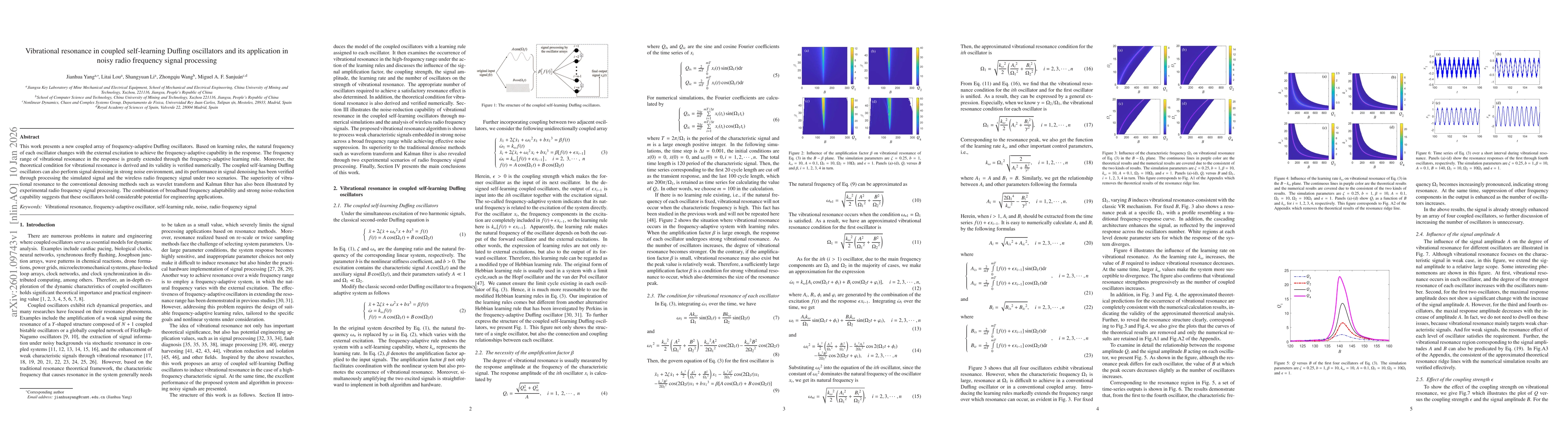 Thumbnail for Vibrational resonance in coupled self-learning Duffing oscillators and its application in noisy radio frequency signal processing