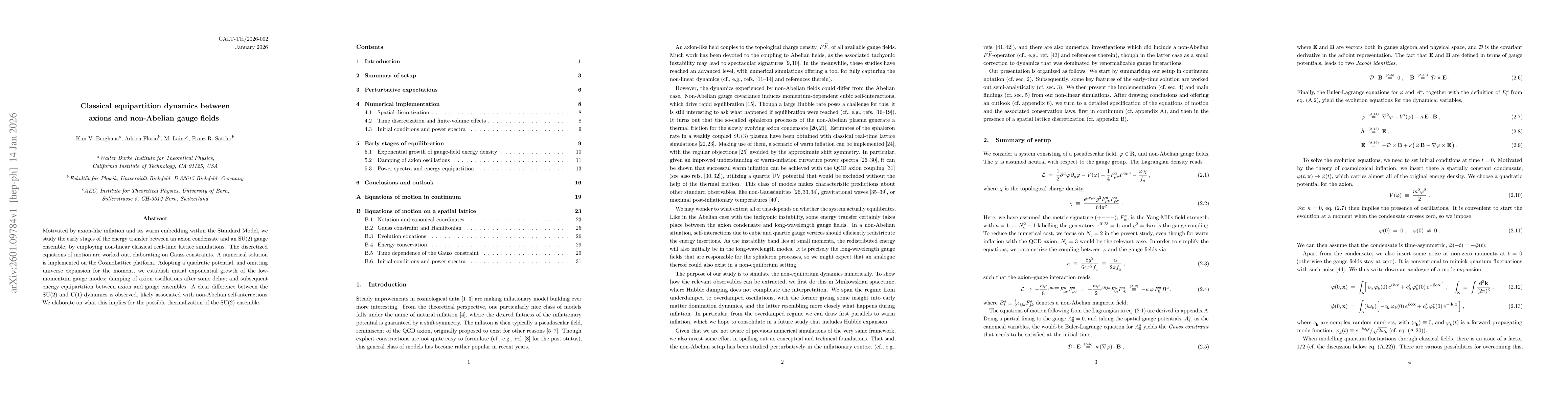 Thumbnail for Classical equipartition dynamics between axions and non-Abelian gauge fields