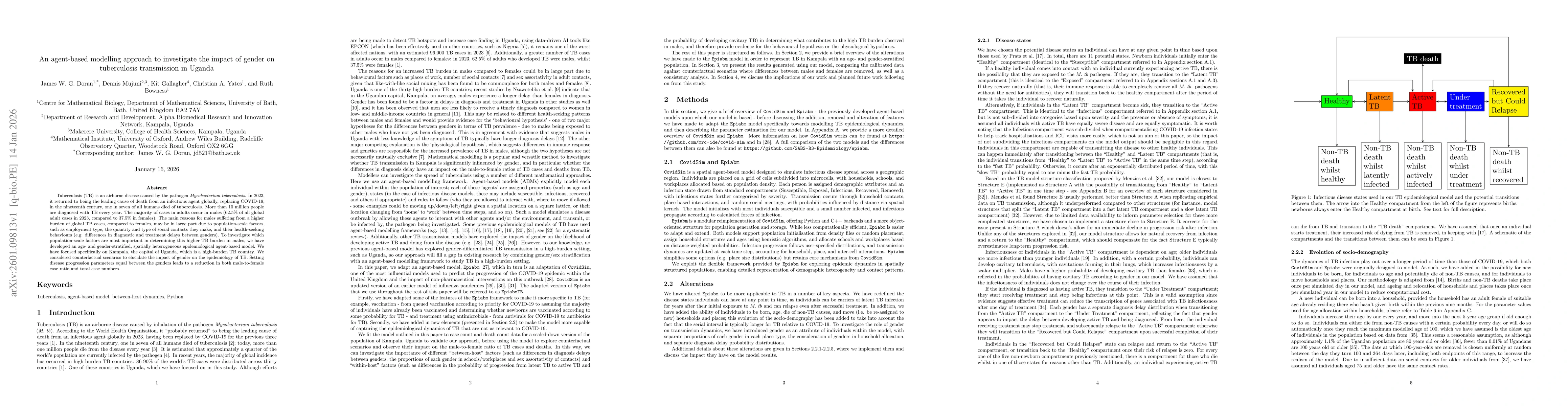 Thumbnail for An agent-based modelling approach to investigate the impact of gender on tuberculosis transmission in Uganda