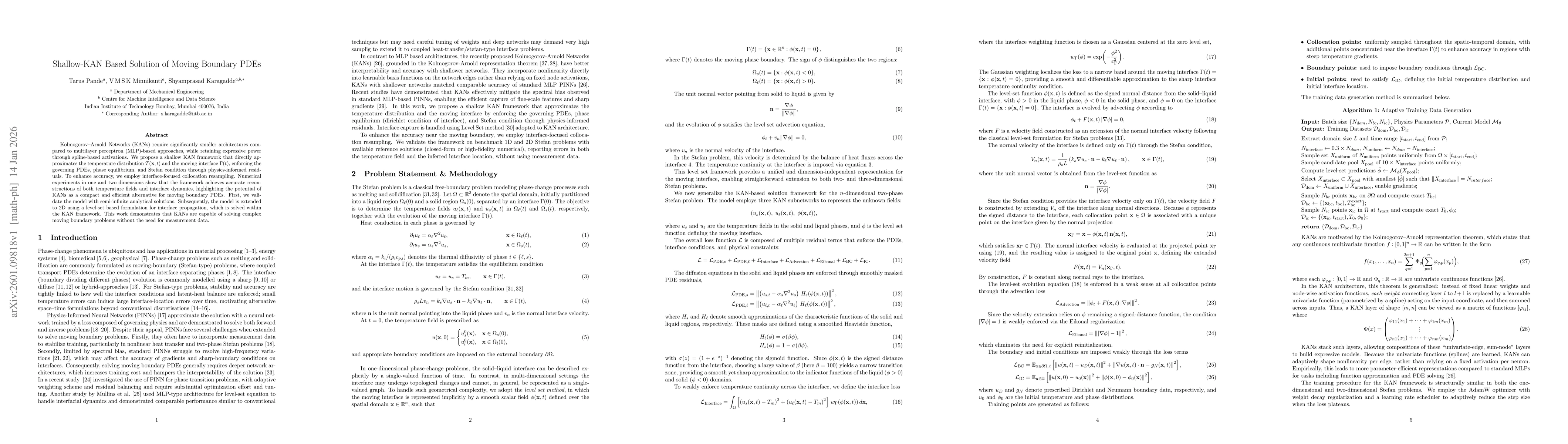 Thumbnail for Shallow-KAN Based Solution of Moving Boundary PDEs