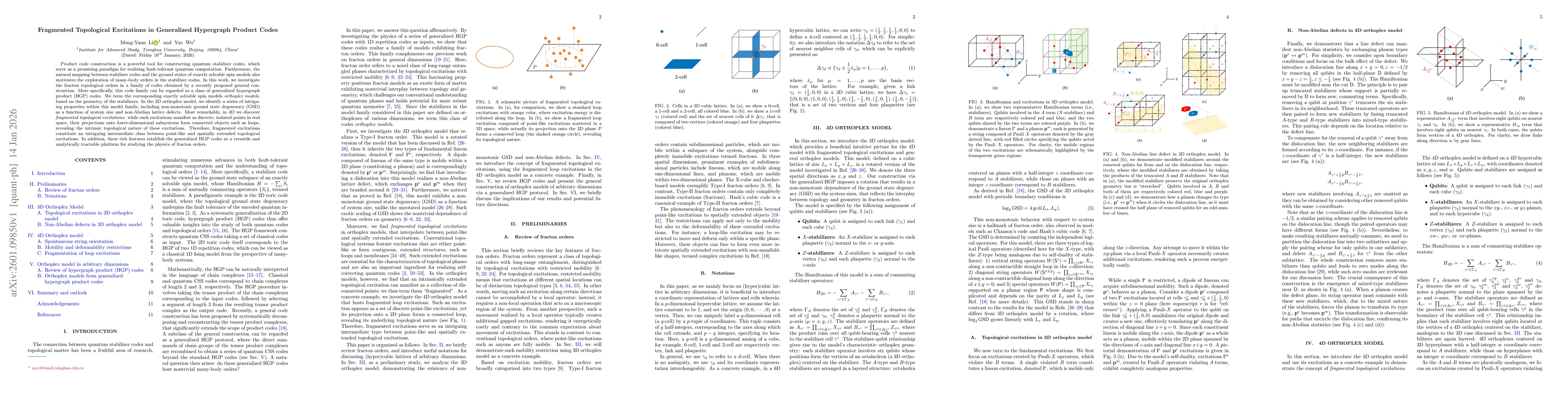 Thumbnail for Fragmented Topological Excitations in Generalized Hypergraph Product Codes
