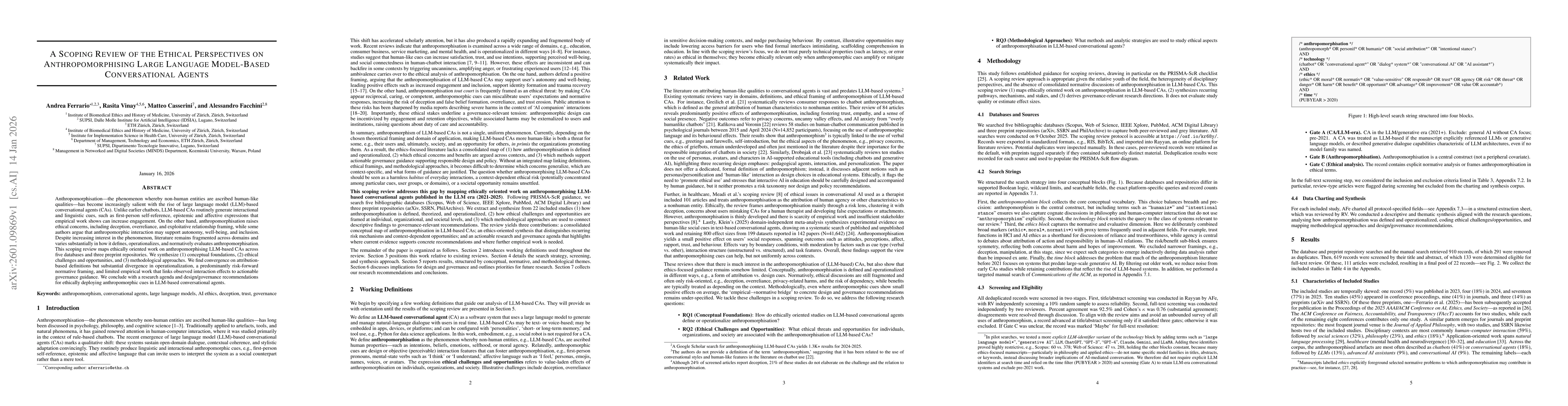 Thumbnail for A Scoping Review of the Ethical Perspectives on Anthropomorphising Large Language Model-Based Conversational Agents