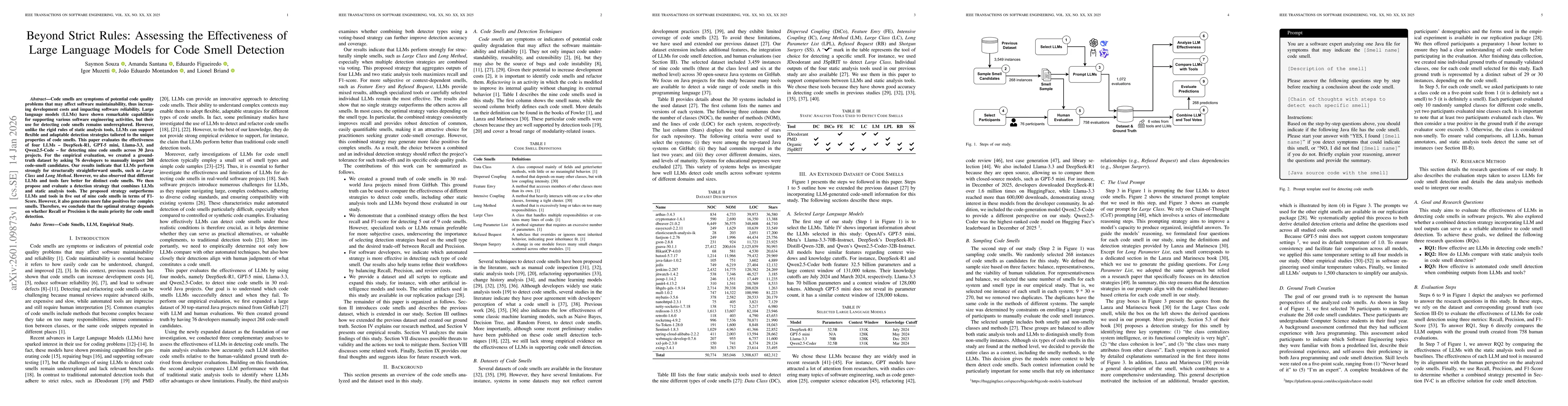 Thumbnail for Beyond Strict Rules: Assessing the Effectiveness of Large Language Models for Code Smell Detection