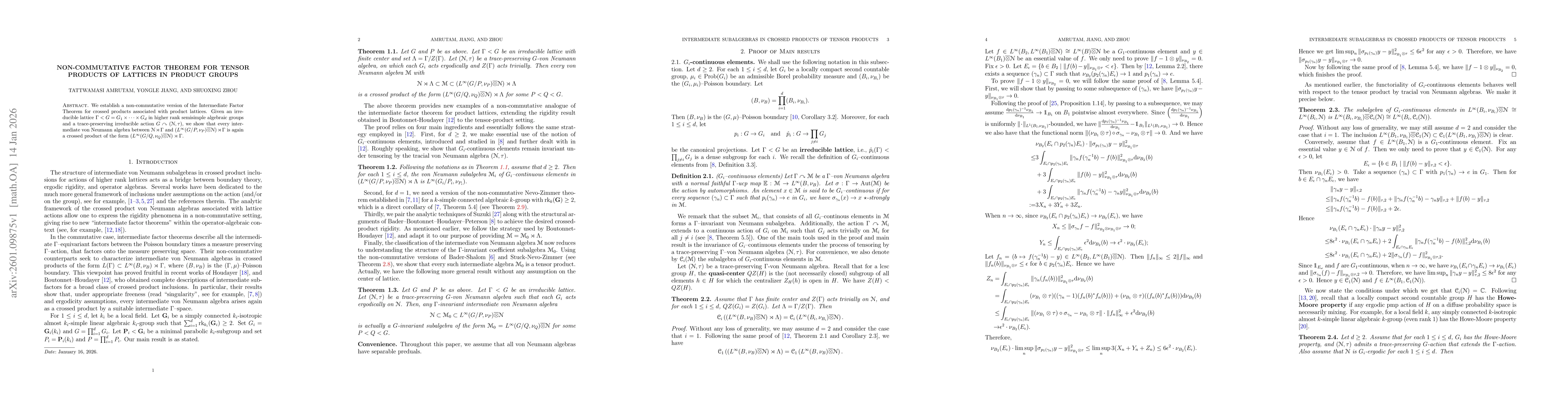 Thumbnail for Non-commutative Factor theorem for tensor products of lattices in product groups