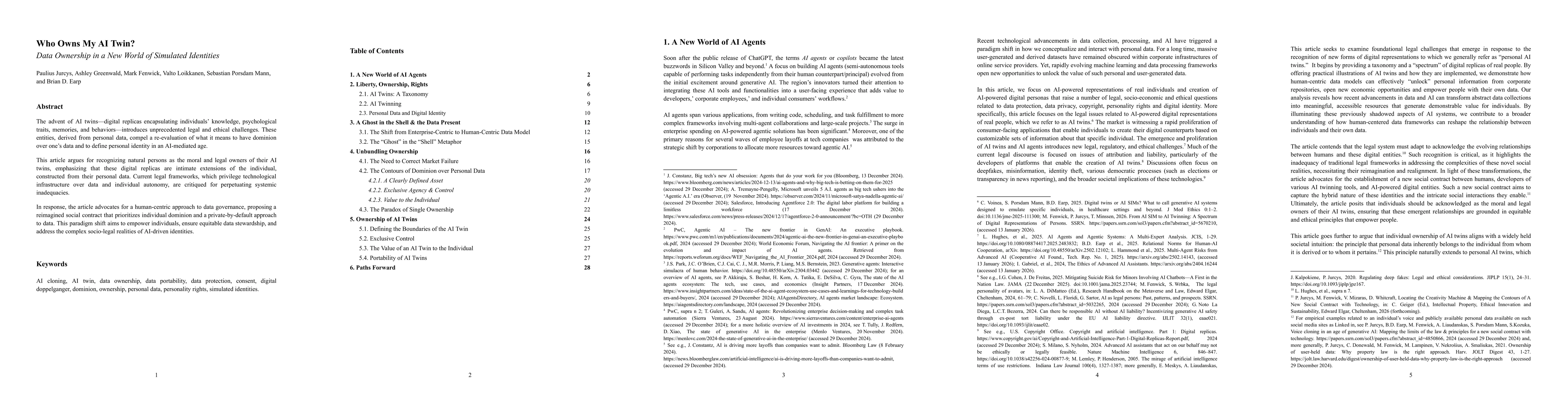 Thumbnail for Who Owns My AI Twin? Data Ownership in a New World of Simulated Identities