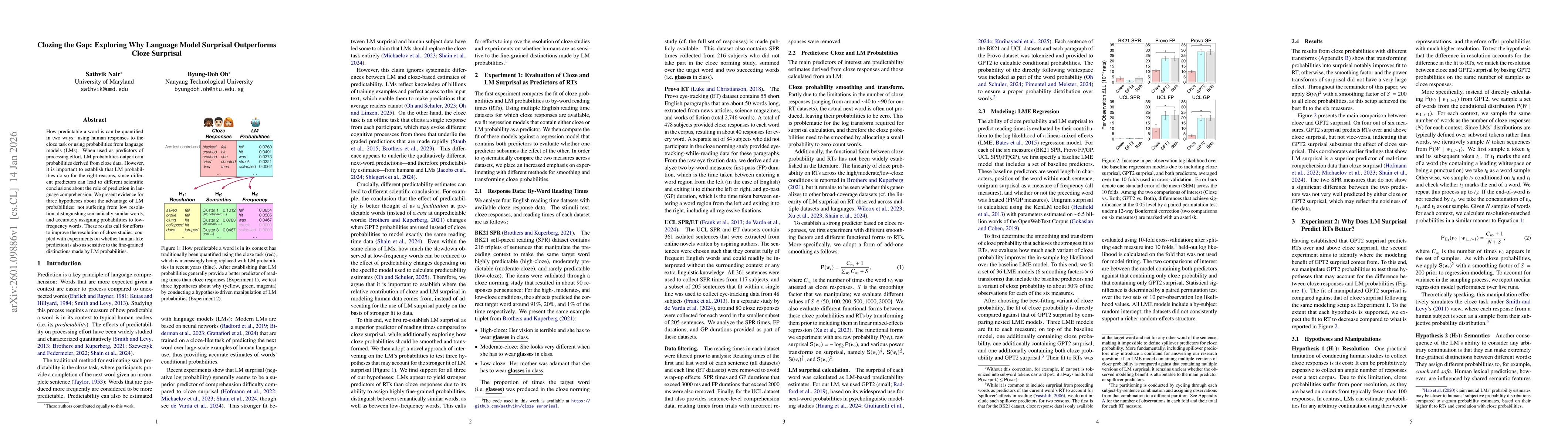 Thumbnail for Clozing the Gap: Exploring Why Language Model Surprisal Outperforms Cloze Surprisal