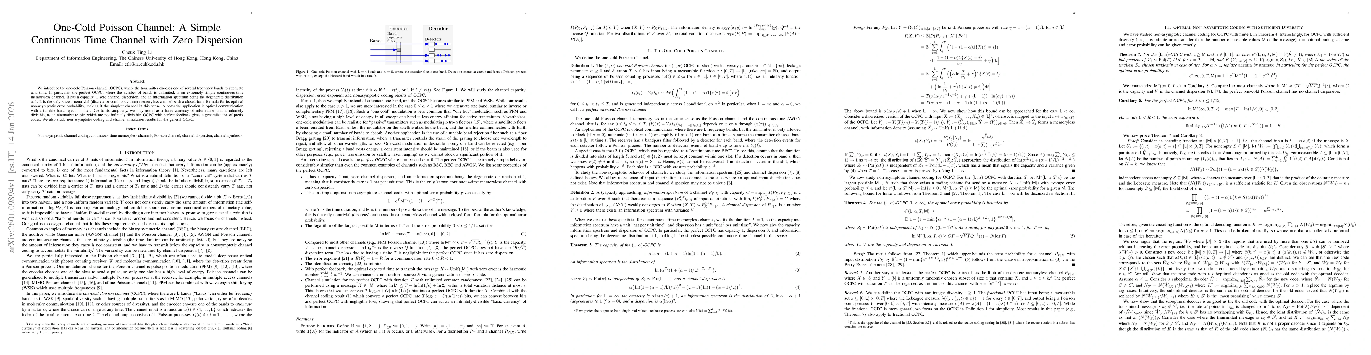 Thumbnail for One-Cold Poisson Channel: A Simple Continuous-Time Channel with Zero Dispersion