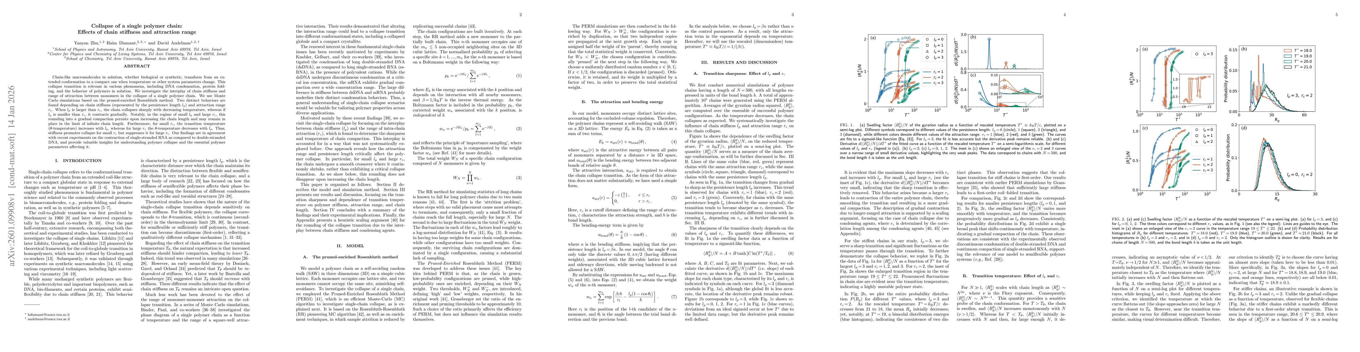 Thumbnail for Collapse of a single polymer chain: Effects of chain stiffness and attraction range