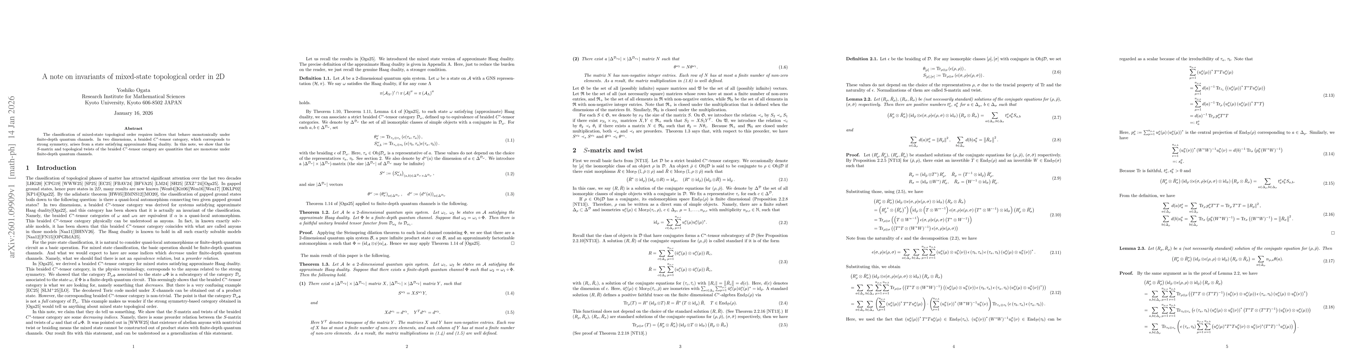 Thumbnail for A note on invariants of mixed-state topological order in 2D