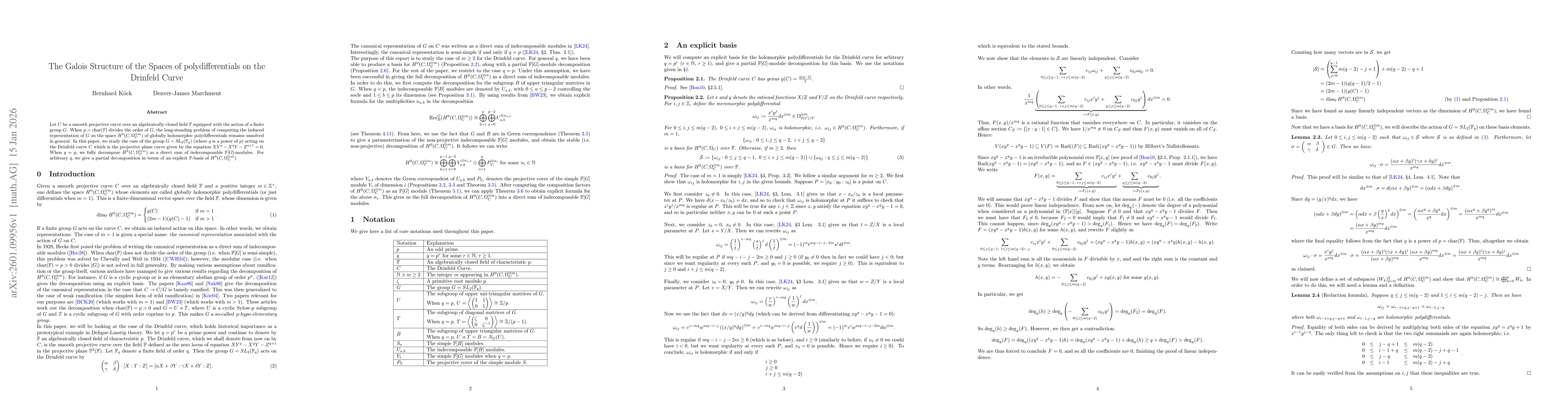 Thumbnail for The Galois Structure of the Spaces of polydifferentials on the Drinfeld Curve