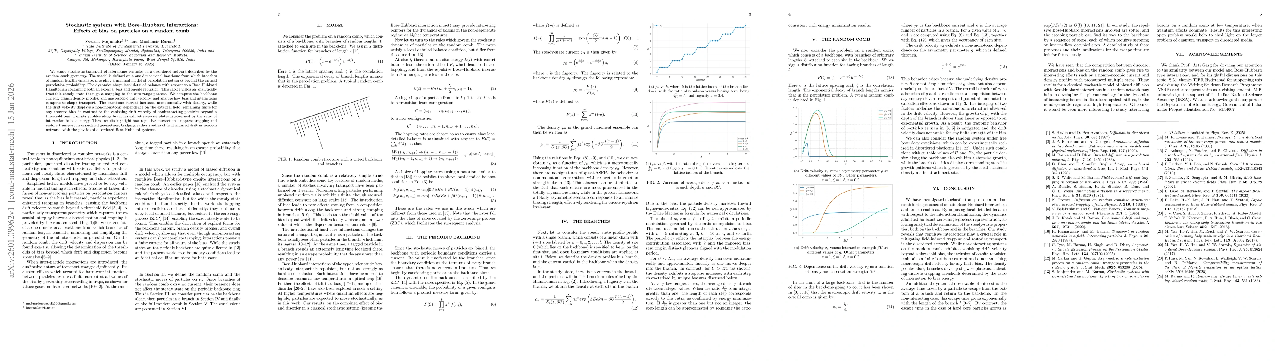 Thumbnail for Stochastic systems with Bose-Hubbard interactions: Effects of bias on particles on a random comb