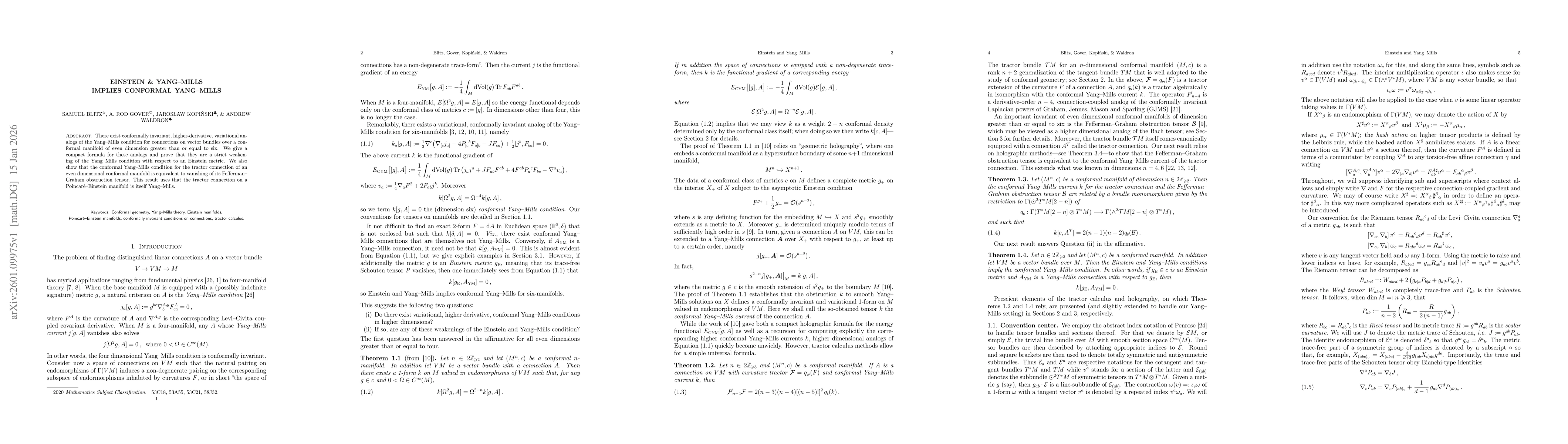 Thumbnail for Einstein and Yang-Mills implies conformal Yang-Mills