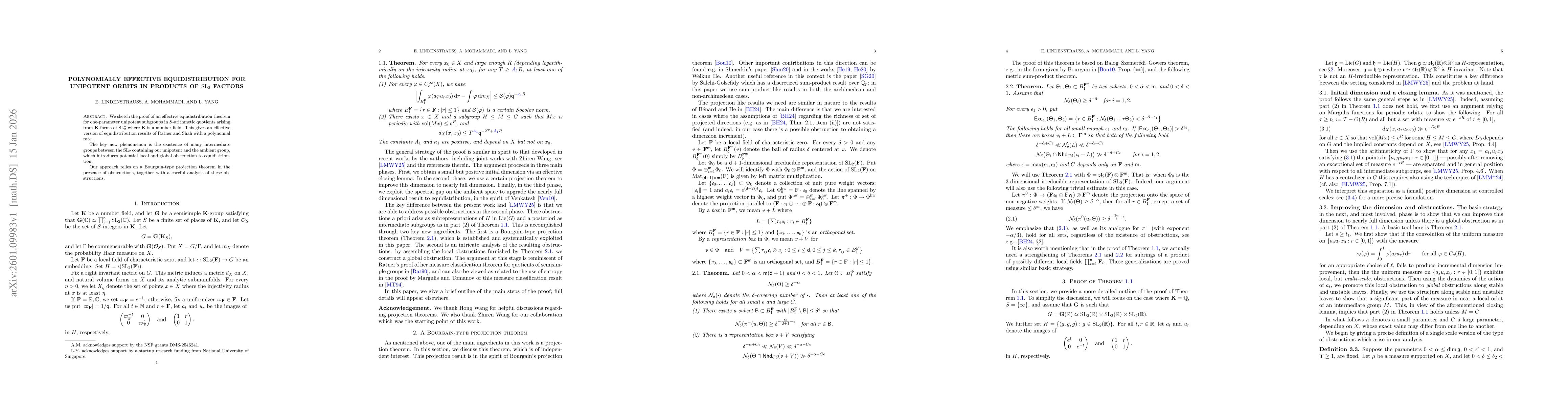 Thumbnail for Polynomially effective equidistribution for unipotent orbits in products of $\mathrm{SL}_2$ factors
