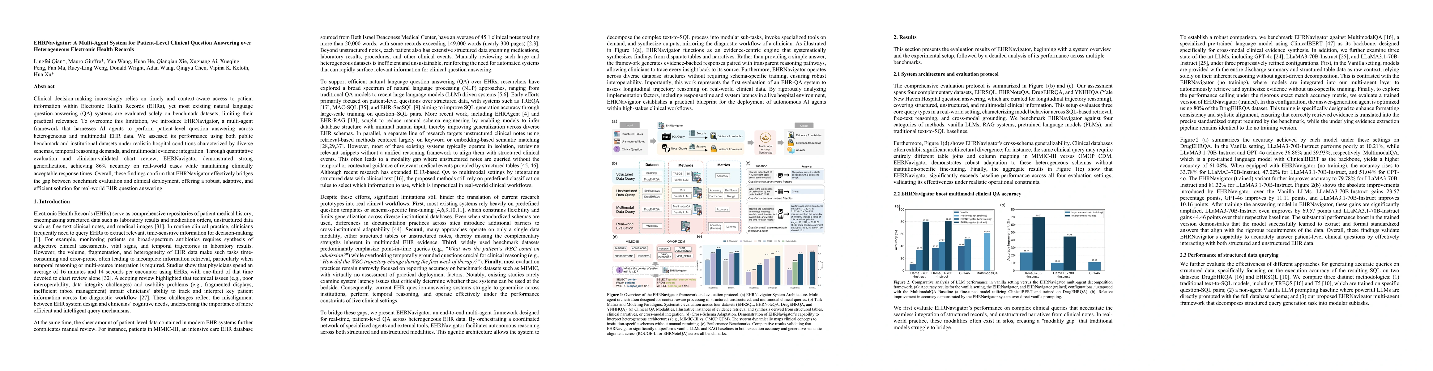 Thumbnail for EHRNavigator: A Multi-Agent System for Patient-Level Clinical Question Answering over Heterogeneous Electronic Health Records