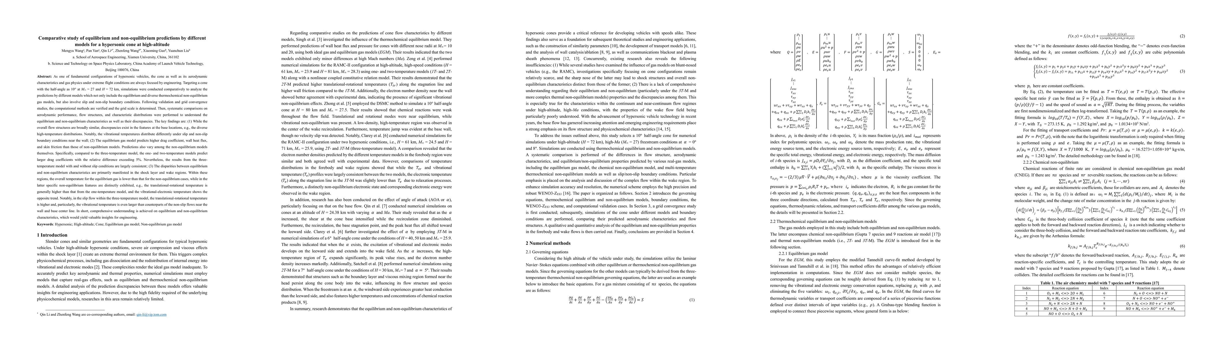 Thumbnail for Comparative study of equilibrium and non-equilibrium predictions by different models for a hypersonic cone at high-altitude