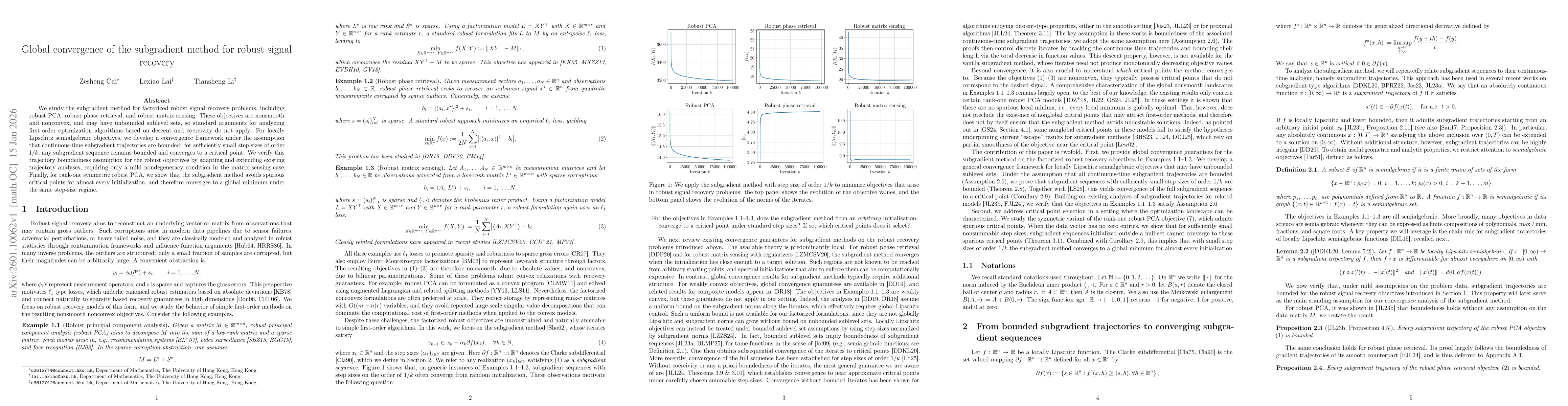 Thumbnail for Global convergence of the subgradient method for robust signal recovery