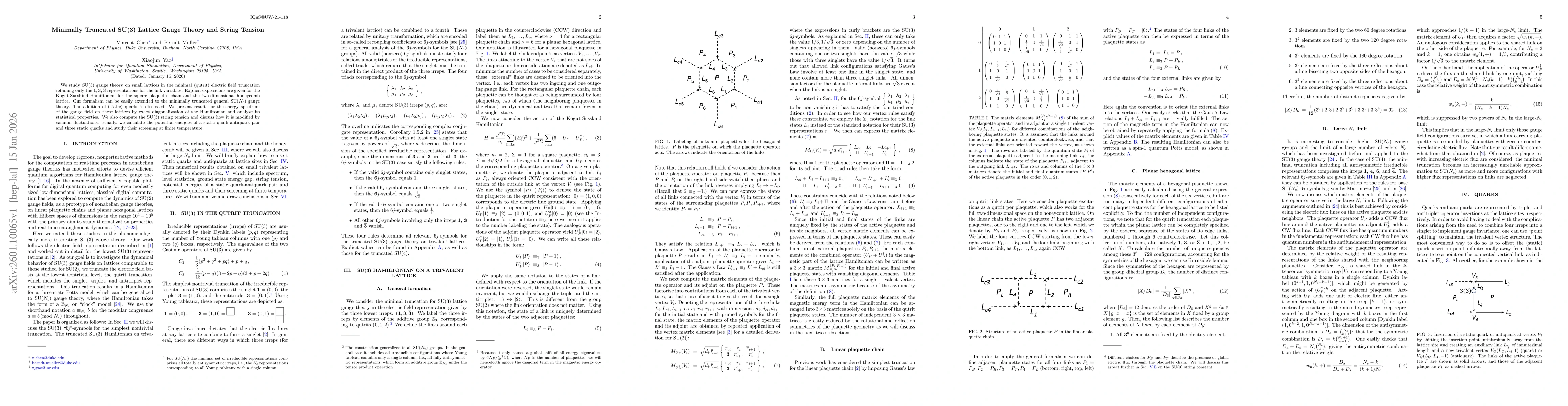 Thumbnail for Minimally Truncated SU(3) Lattice Gauge Theory and String Tension