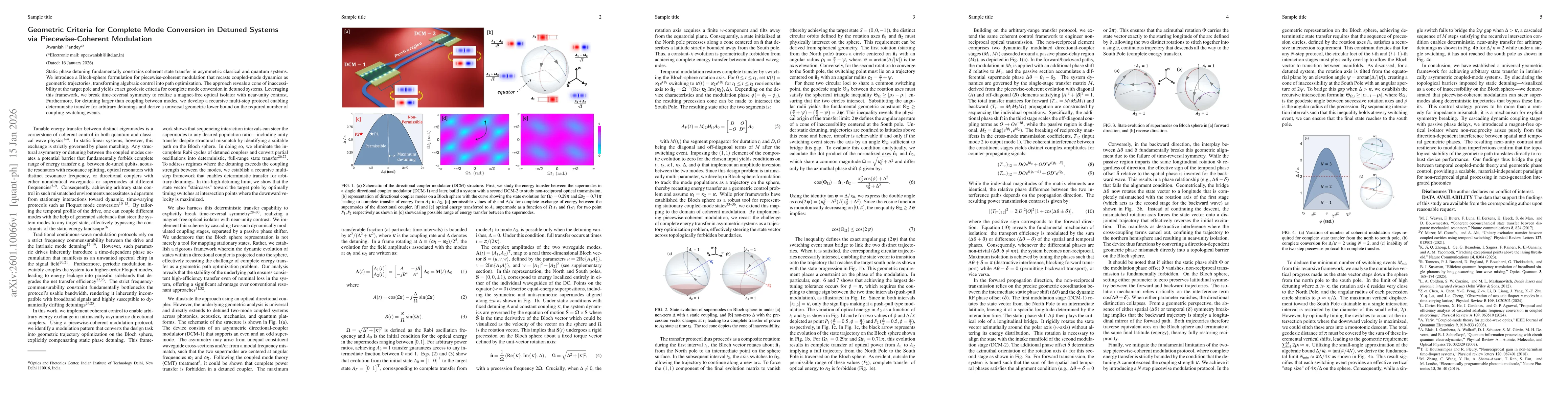Thumbnail for Geometric Criteria for Complete Mode Conversion in Detuned Systems via Piecewise-Coherent Modulation