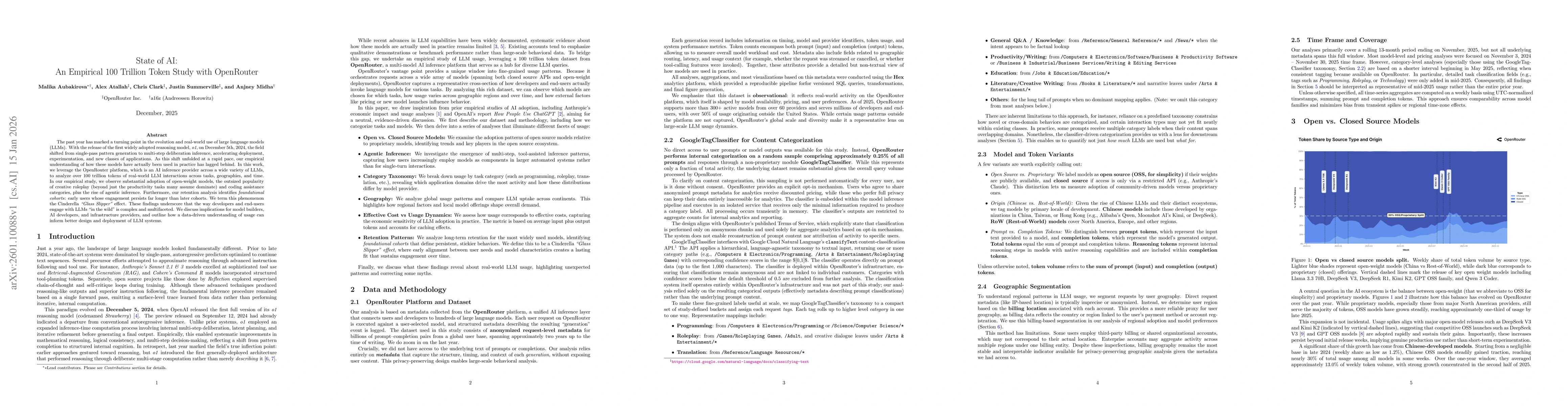 Thumbnail for State of AI: An Empirical 100 Trillion Token Study with OpenRouter
