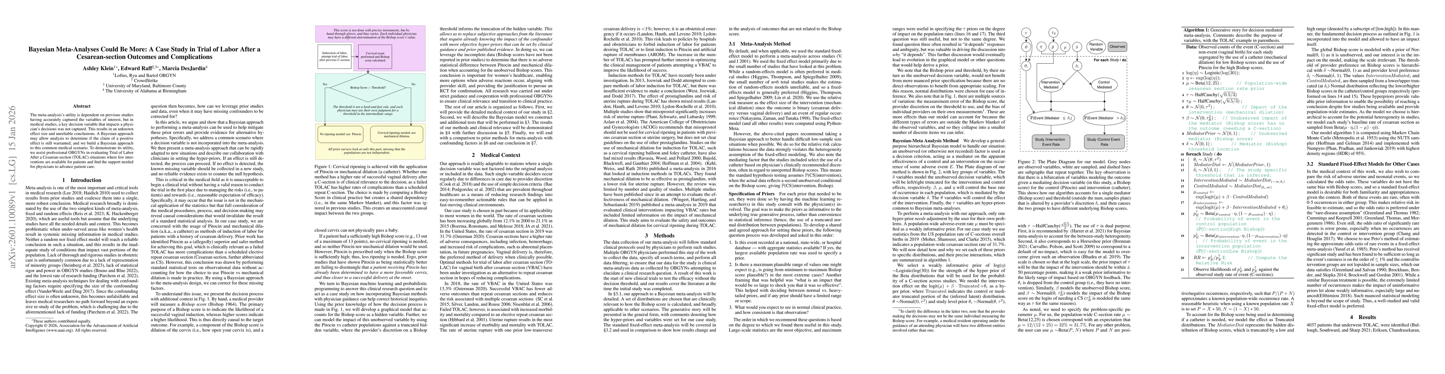 Thumbnail for Bayesian Meta-Analyses Could Be More: A Case Study in Trial of Labor After a Cesarean-section Outcomes and Complications