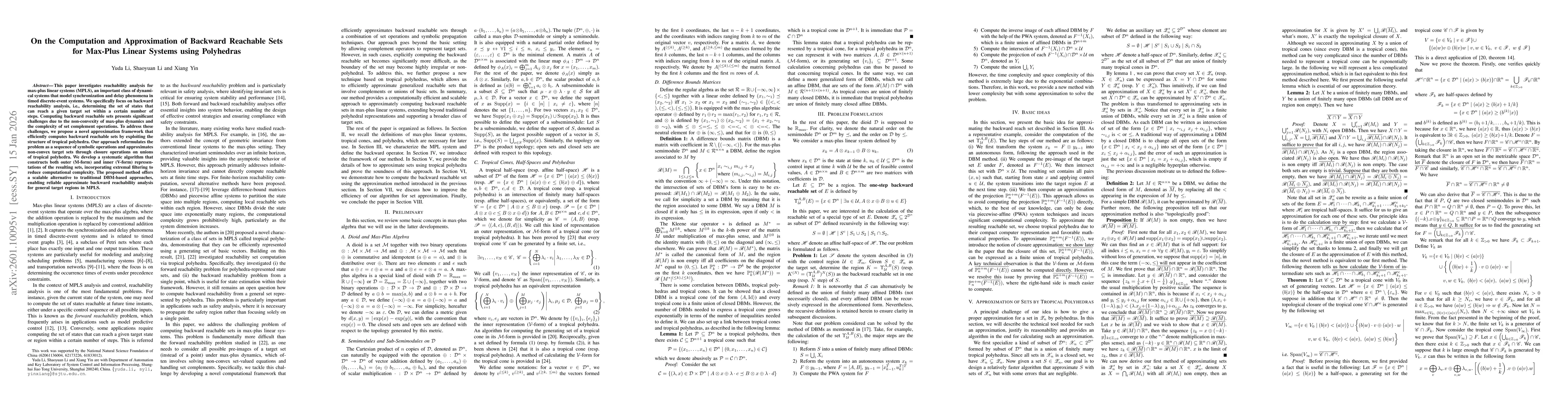 Thumbnail for On the Computation and Approximation of Backward Reachable Sets for Max-Plus Linear Systems using Polyhedras