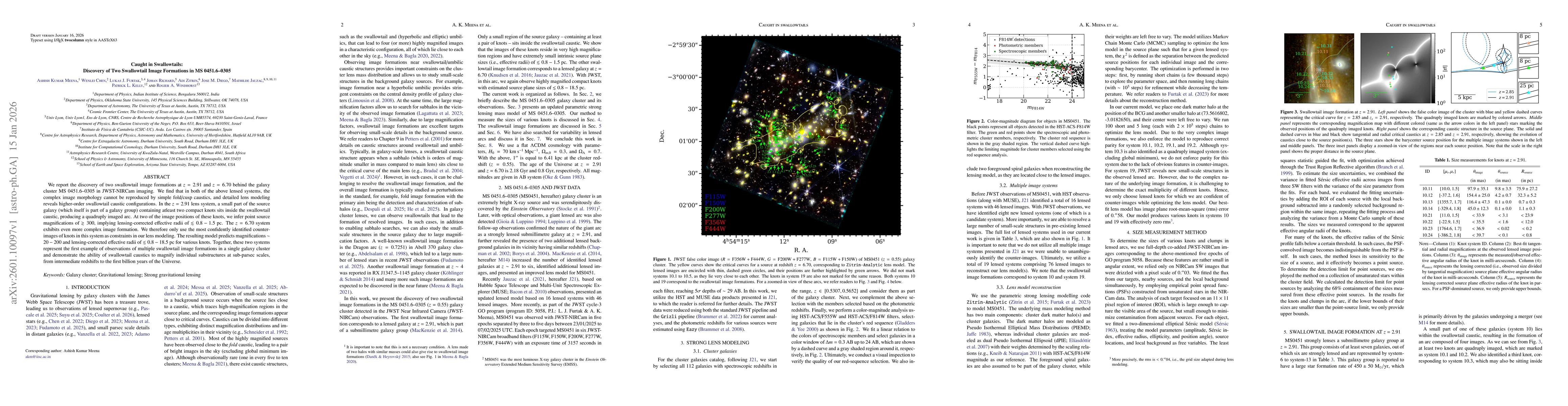 Thumbnail for Caught in Swallowtails: Discovery of Two Swallowtail Image Formations in MS 0451.6-0305