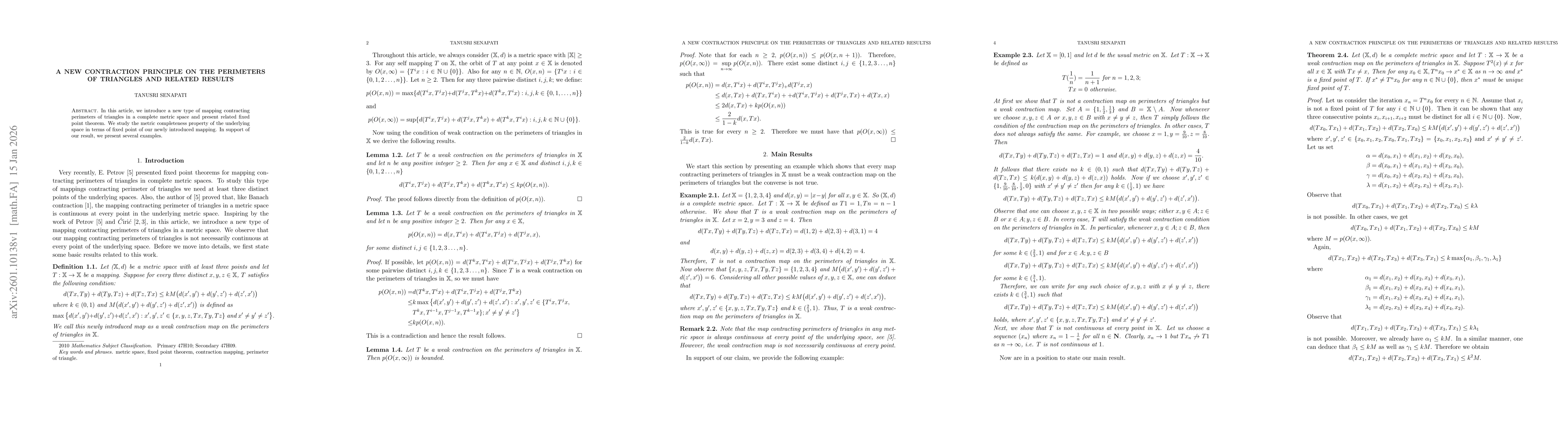 Thumbnail for A new contraction principle on the perimeters of triangles and related results