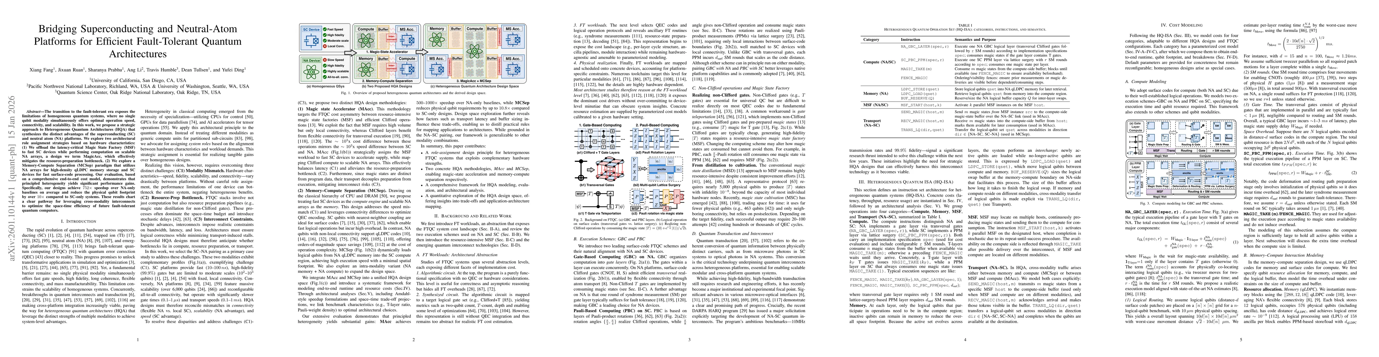 Thumbnail for Bridging Superconducting and Neutral-Atom Platforms for Efficient Fault-Tolerant Quantum Architectures