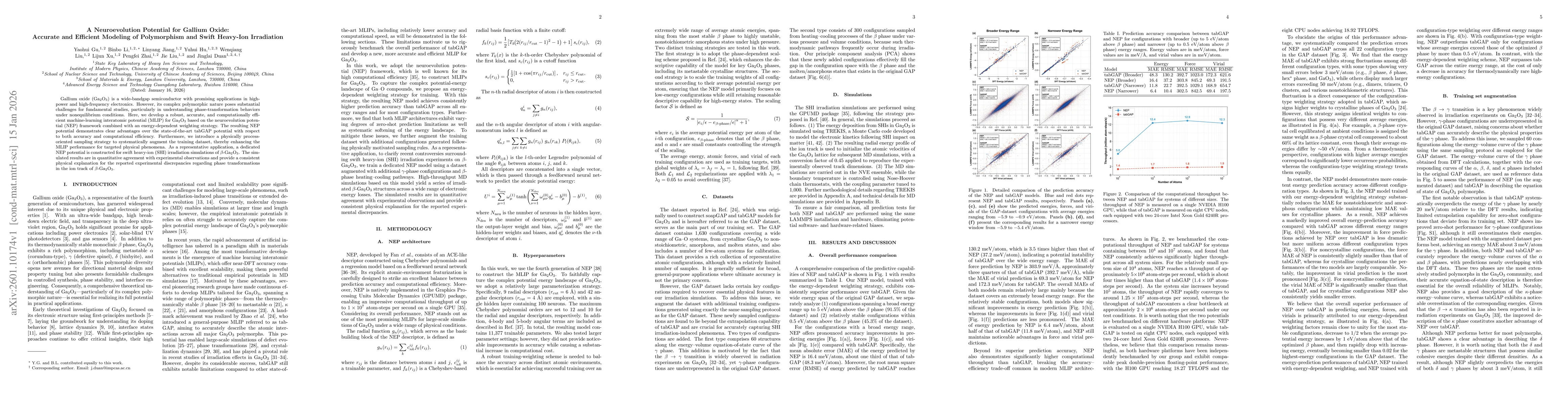 Thumbnail for A Neuroevolution Potential for Gallium Oxide: Accurate and Efficient Modeling of Polymorphism and Swift Heavy-Ion Irradiation