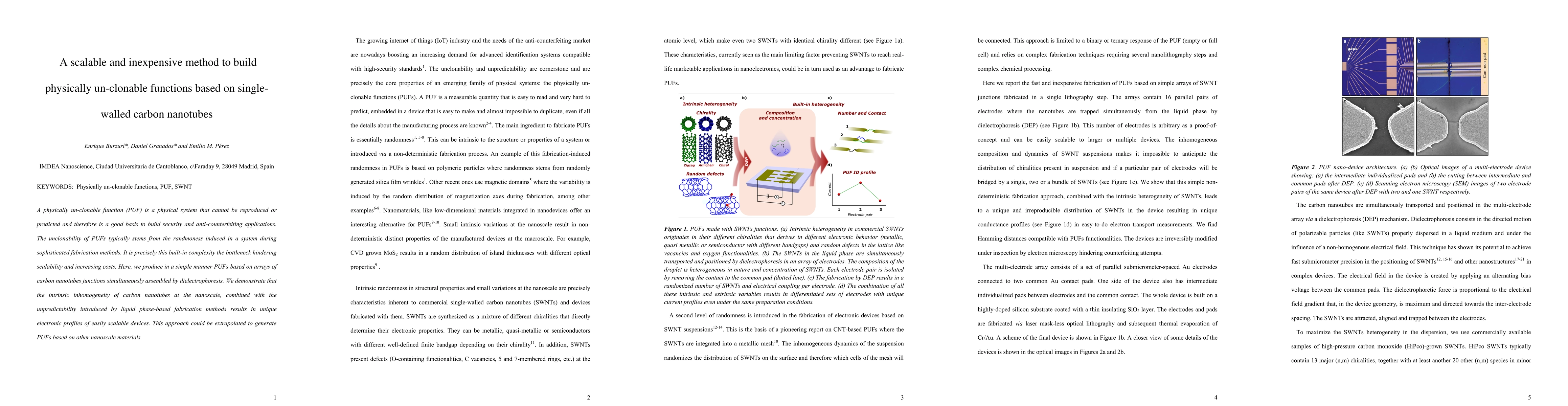 Thumbnail for Physically Unclonable Functions Based on Single-Walled Carbon Nanotubes: A Scalable and Inexpensive Method toward Unique Identifiers
