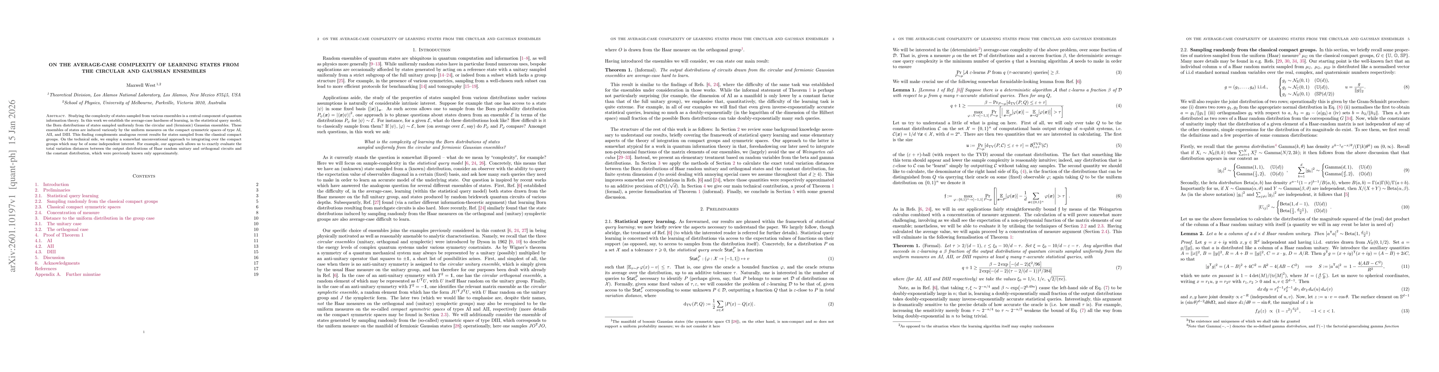 Thumbnail for On the average-case complexity of learning states from the circular and Gaussian ensembles