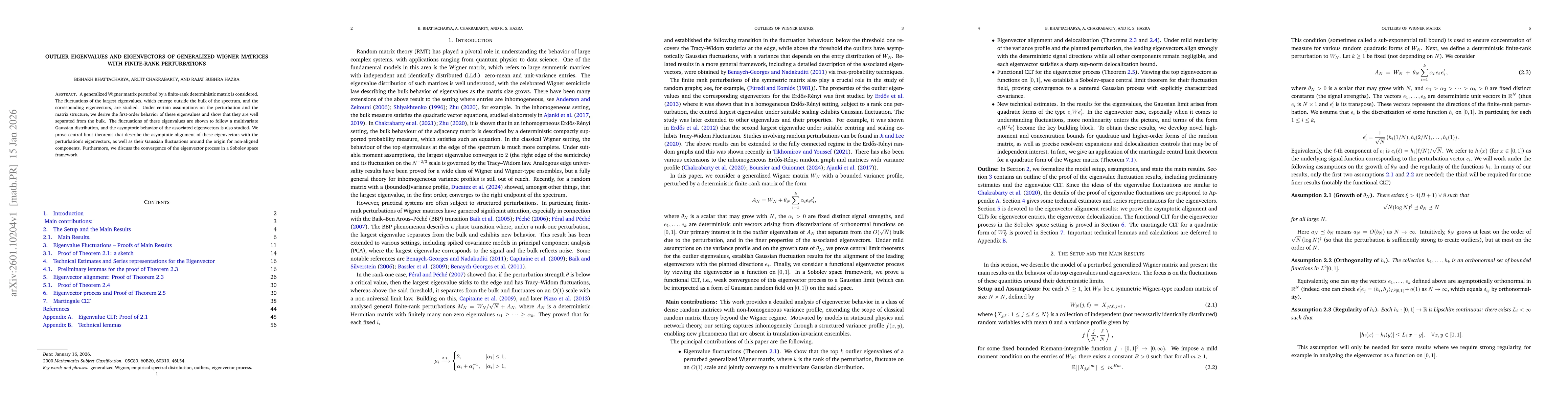 Thumbnail for Outlier eigenvalues and eigenvectors of generalized Wigner matrices with finite-rank perturbations