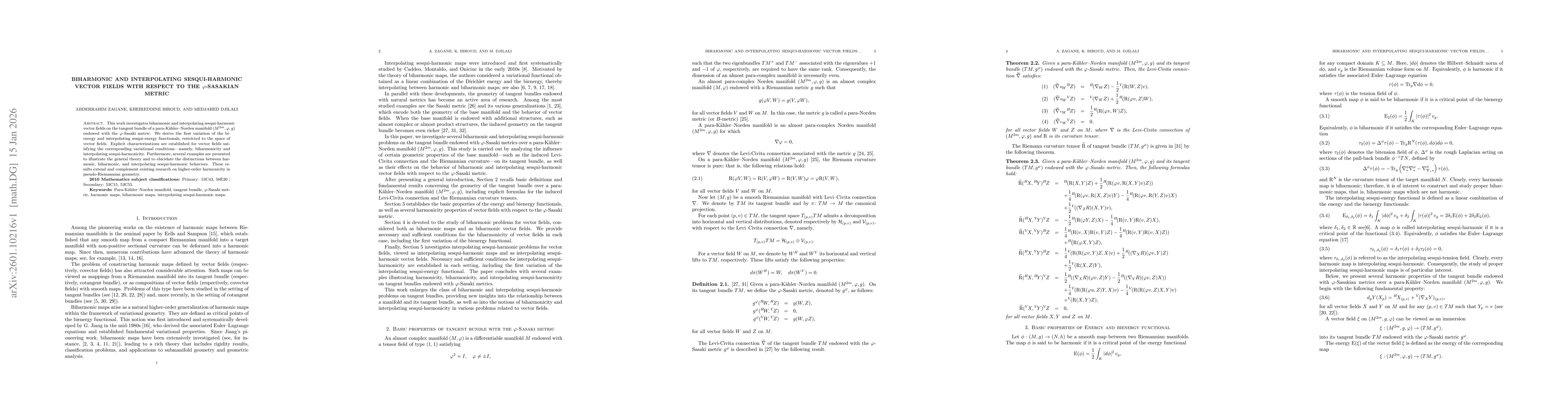 Thumbnail for Biharmonic and Interpolating Sesqui-Harmonic Vector Fields with Respect to the varphi-Sasakian Metric