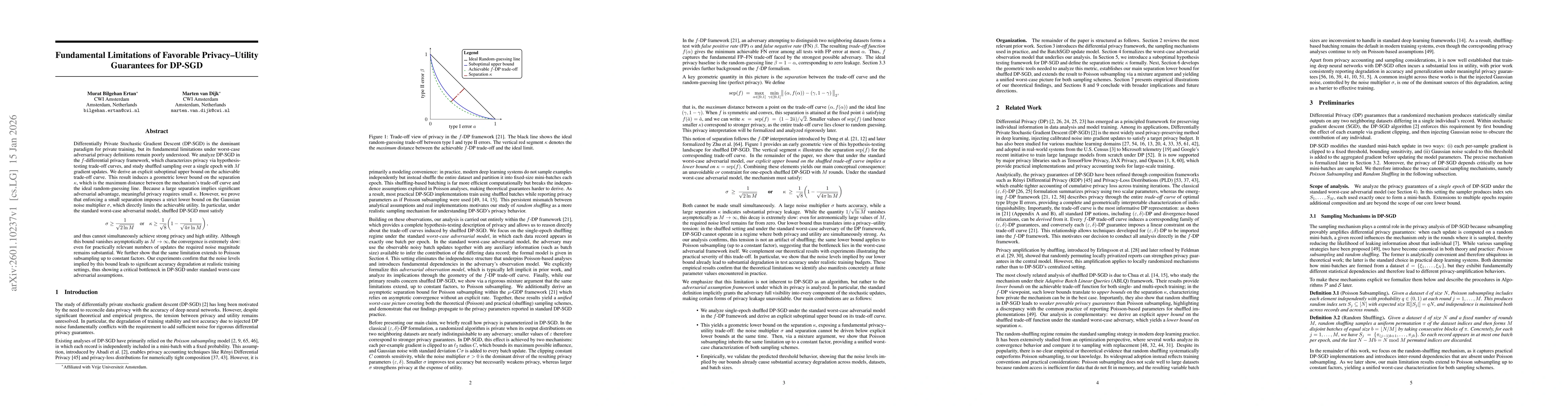 Thumbnail for Fundamental Limitations of Favorable Privacy-Utility Guarantees for DP-SGD