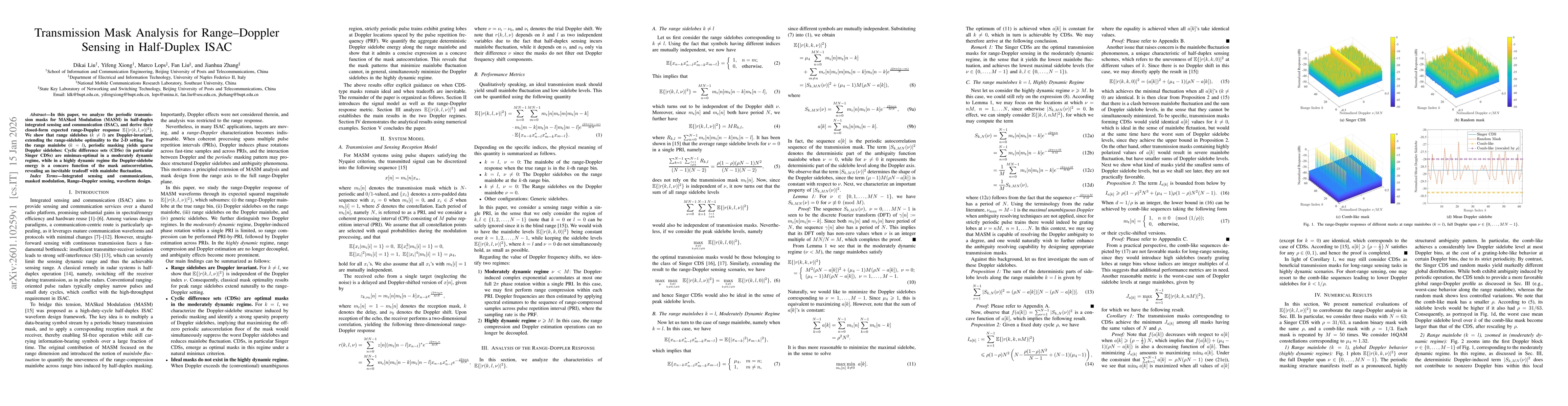 Thumbnail for Transmission Mask Analysis for Range-Doppler Sensing in Half-Duplex ISAC