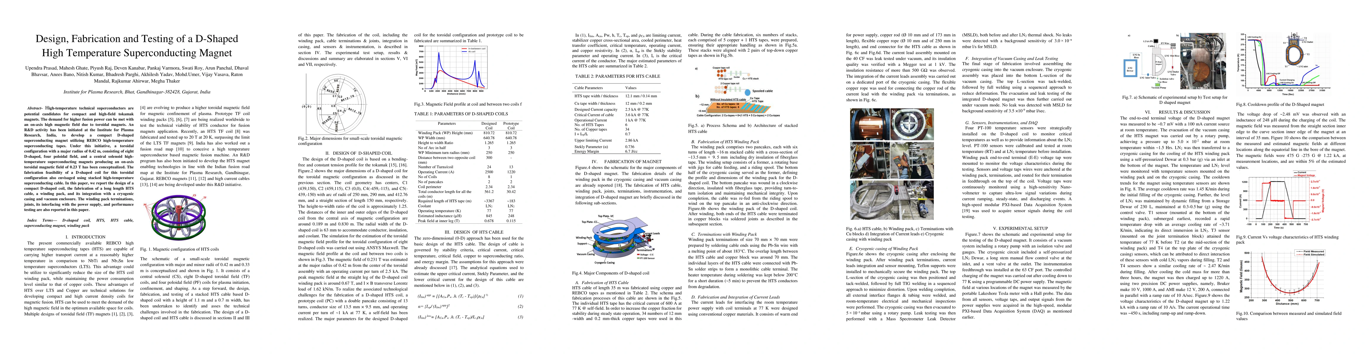 Thumbnail for Design, Fabrication and Testing of a D-Shaped High Temperature Superconducting Magnet