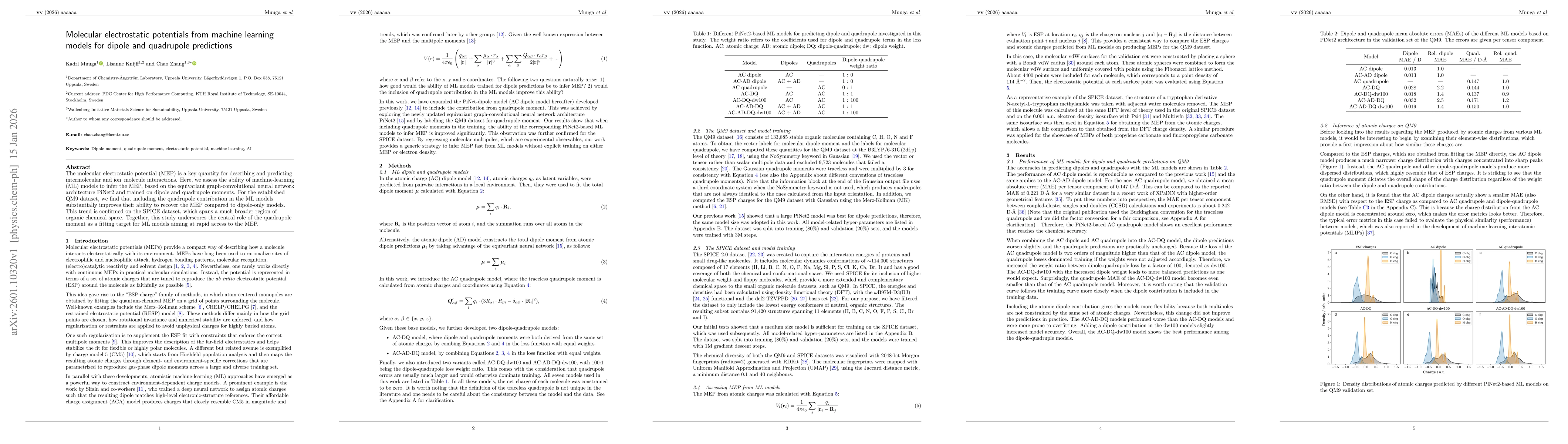 Thumbnail for Molecular electrostatic potentials from machine learning models for dipole and quadrupole predictions