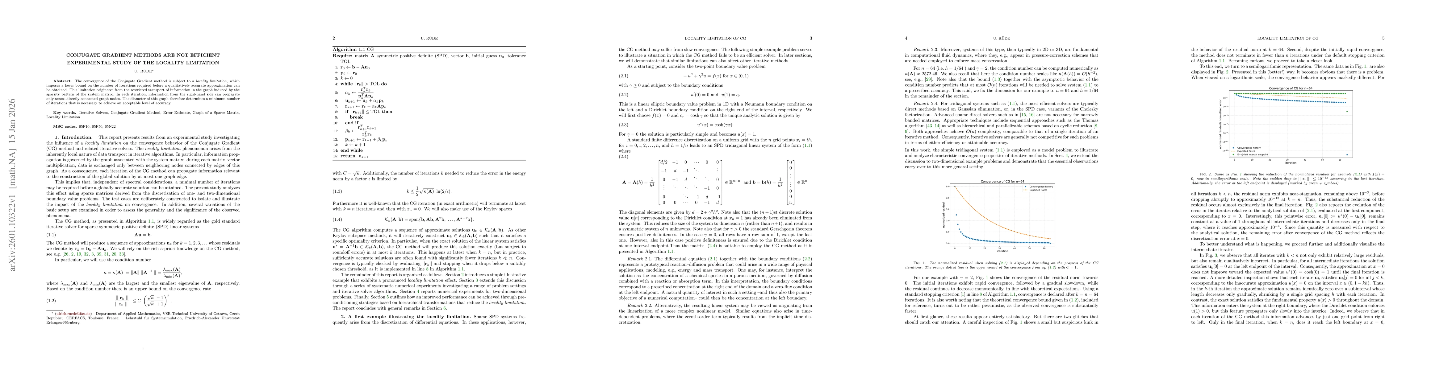 Thumbnail for Conjugate Gradient Methods are Not Efficient: Experimental Study of the Locality Limitation