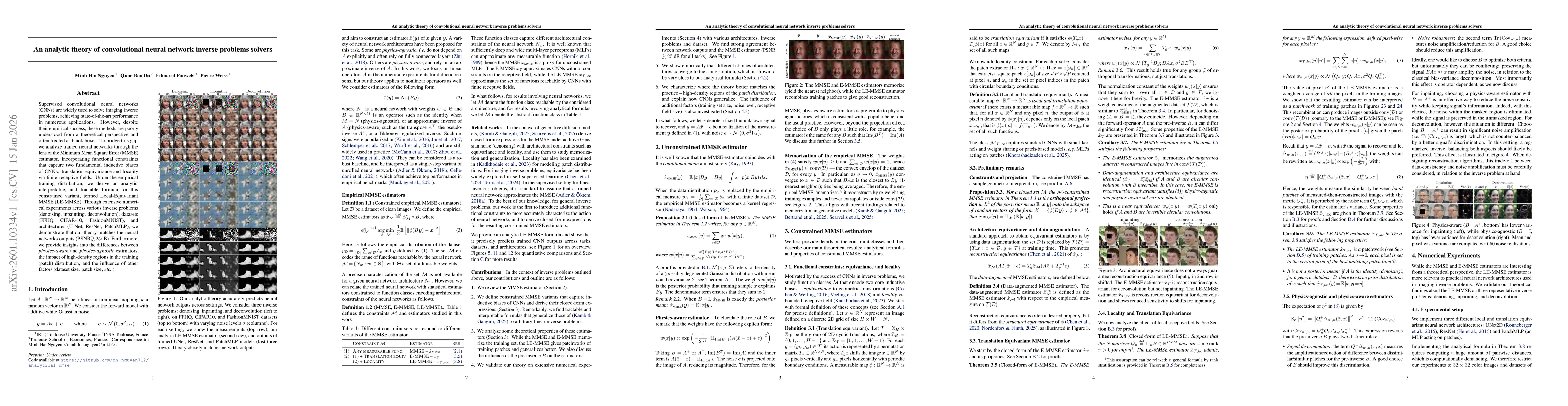 Thumbnail for An analytic theory of convolutional neural network inverse problems solvers
