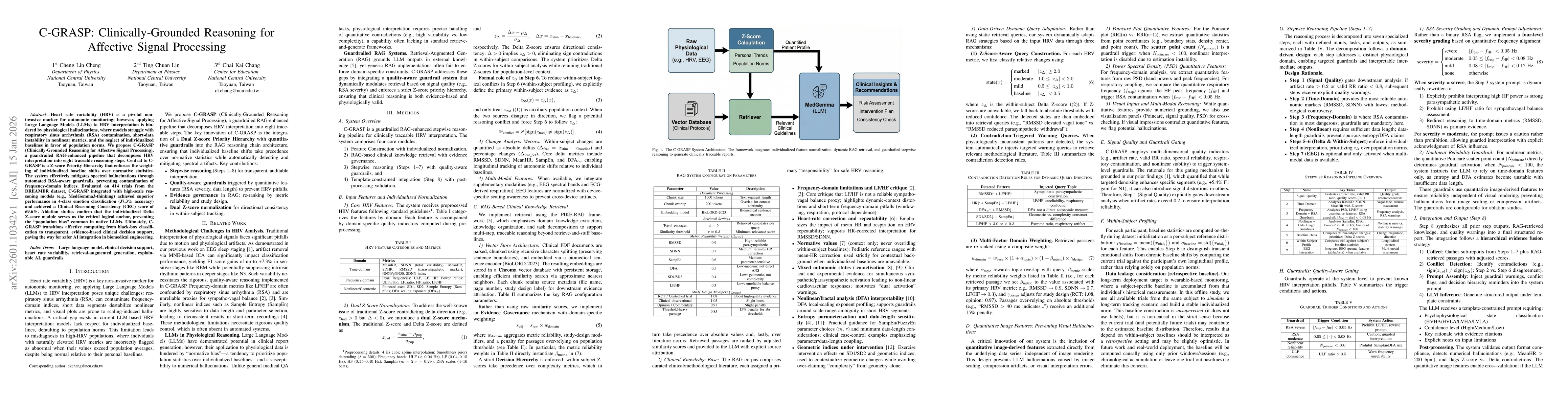 Thumbnail for C-GRASP: Clinically-Grounded Reasoning for Affective Signal Processing