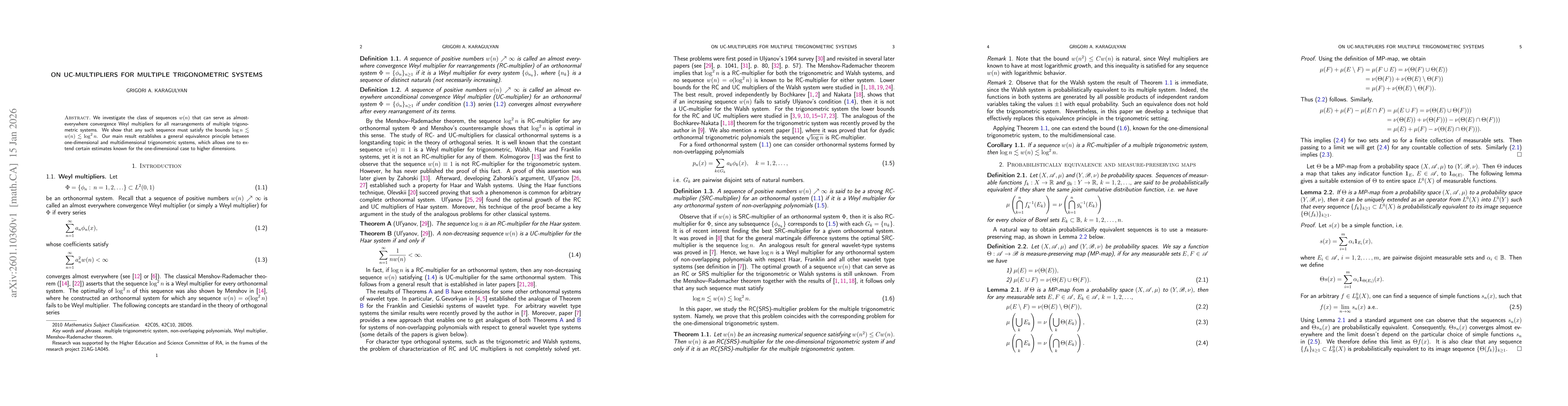 Thumbnail for On UC-multipliers for multiple trigonometric systems