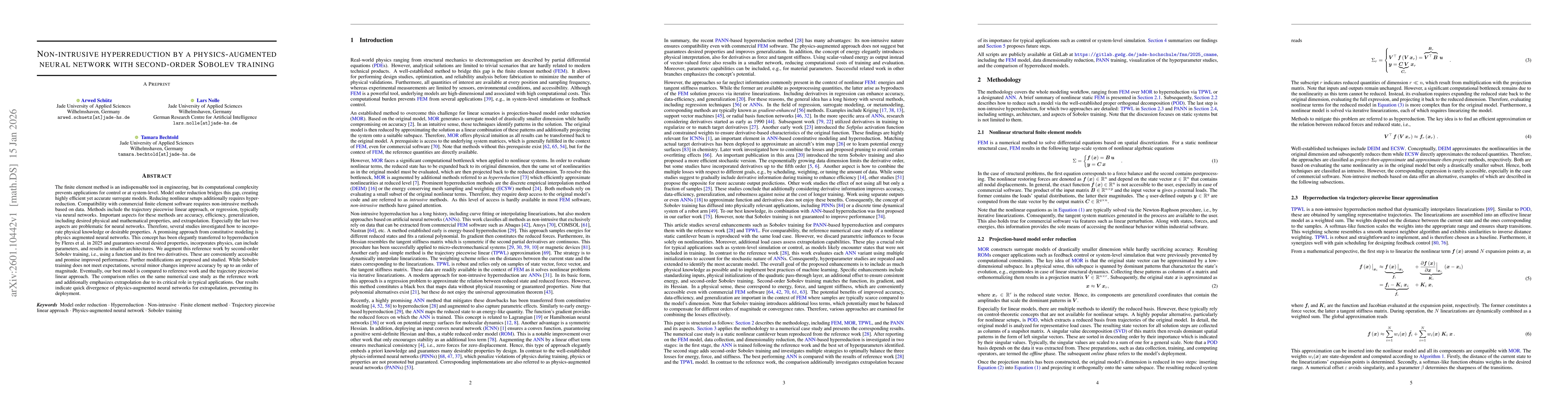 Thumbnail for Non-Intrusive Hyperreduction by a Physics-Augmented Neural Network with Second-Order Sobolev Training