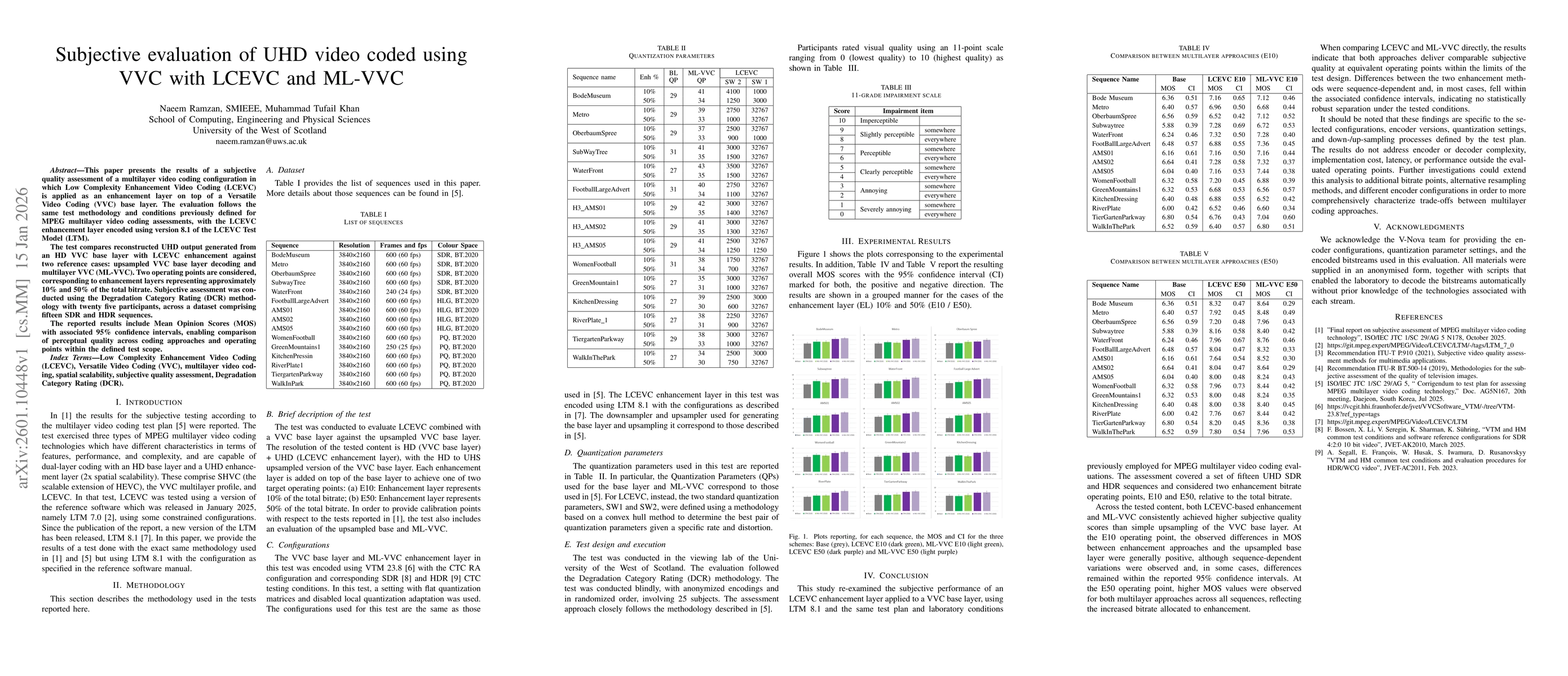 Thumbnail for Subjective evaluation of UHD video coded using VVC with LCEVC and ML-VVC