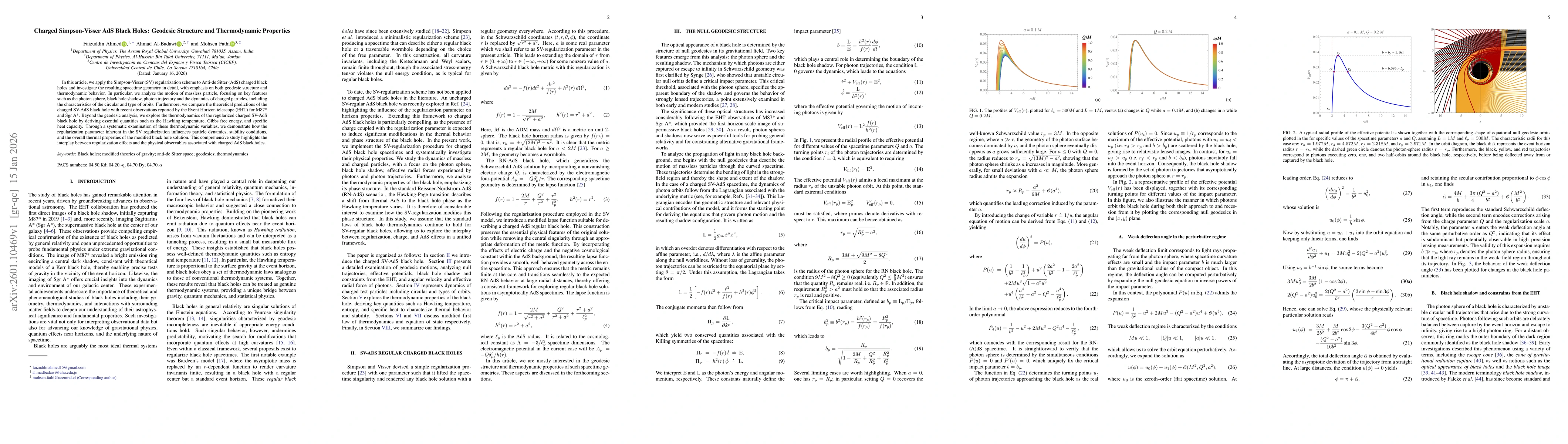 Thumbnail for Charged Simpson-Visser AdS Black Holes: Geodesic Structure and Thermodynamic Properties