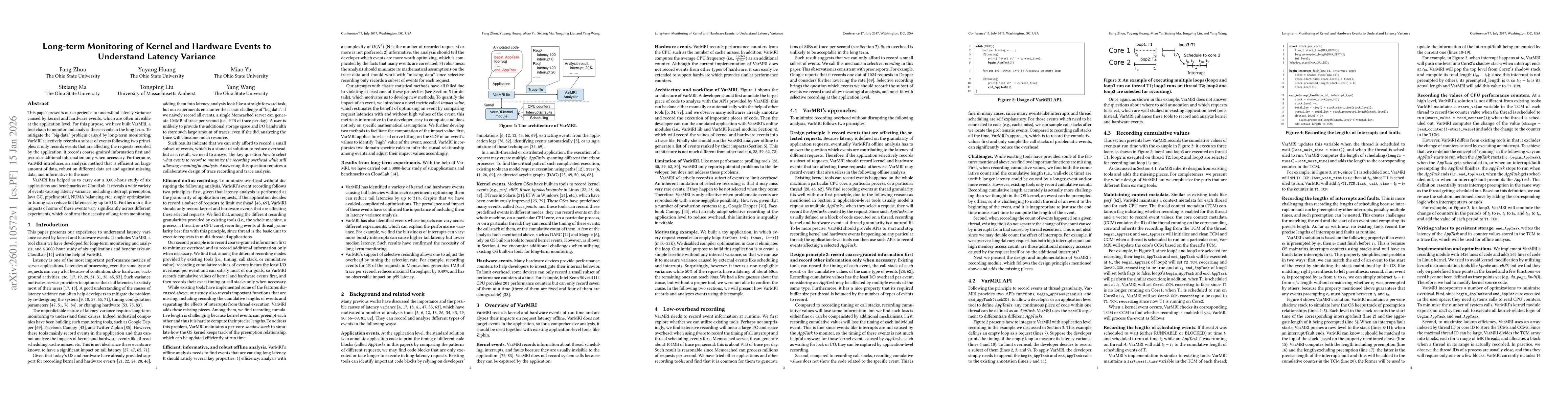 Thumbnail for Long-term Monitoring of Kernel and Hardware Events to Understand Latency Variance