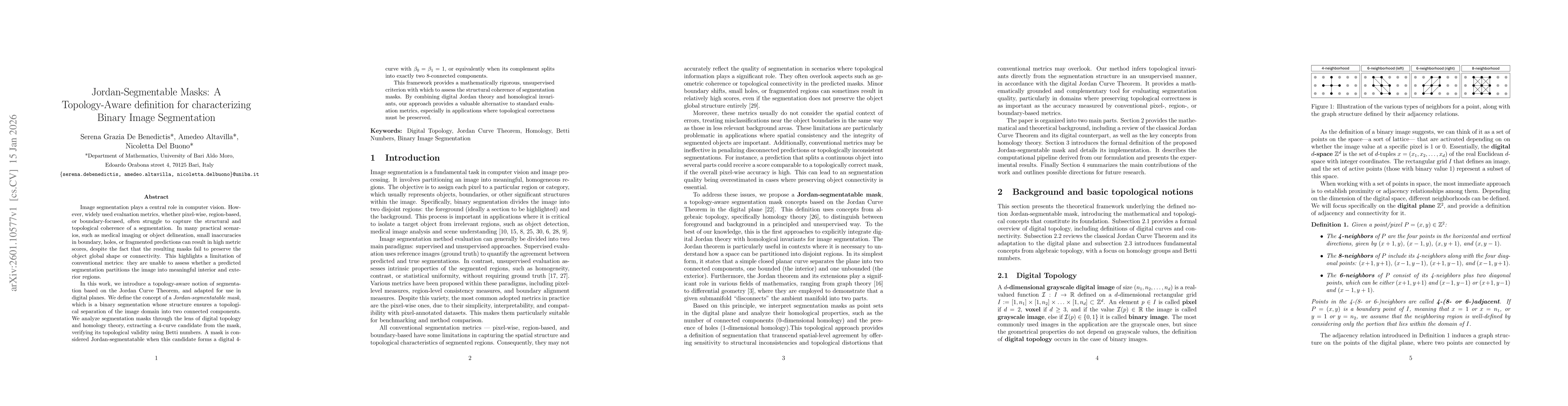 Thumbnail for Jordan-Segmentable Masks: A Topology-Aware definition for characterizing Binary Image Segmentation